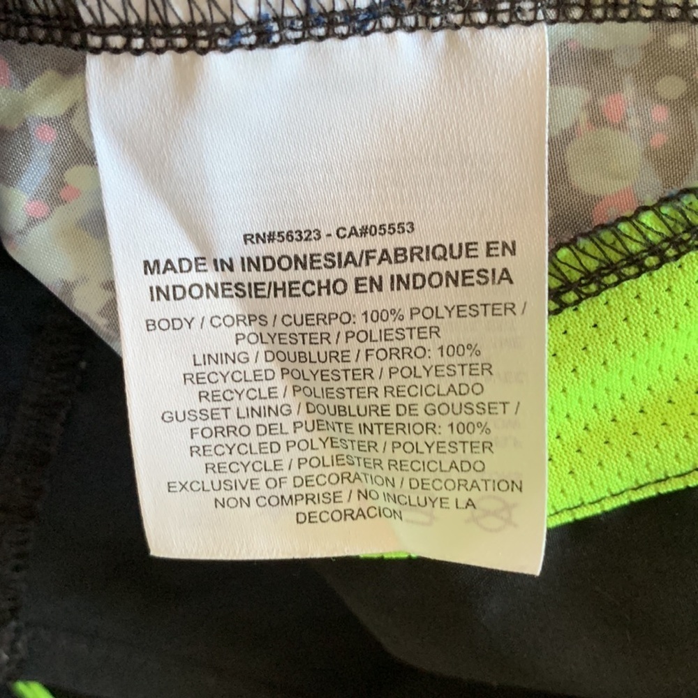 Nike Dri Fit Running Shorts Women's Black & Neon Swoosh Built-in Liner Size L - Picture 6 of 9